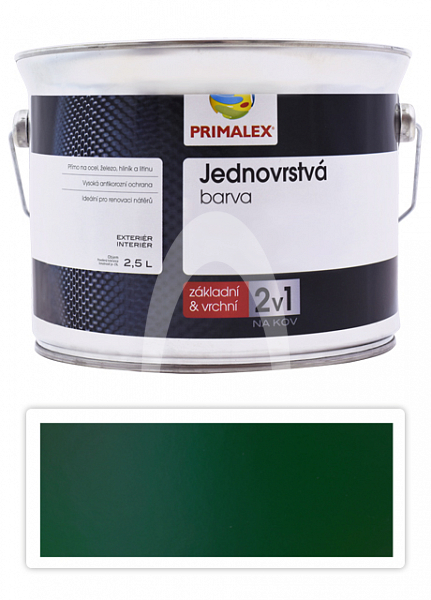 PRIMALEX 2v1 - syntetická antikorozní barva na kov 2.5 l Zelená
