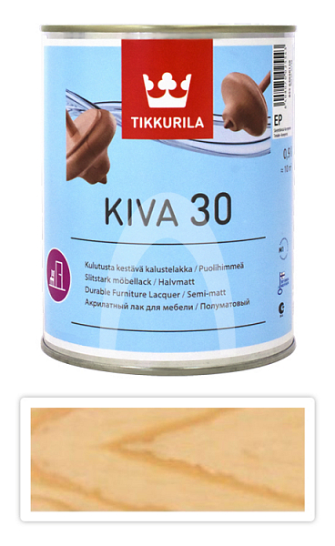TIKKURILA Kiva 30 - vodou ředitelný lak 0.9 l Bezbarvý polomatný