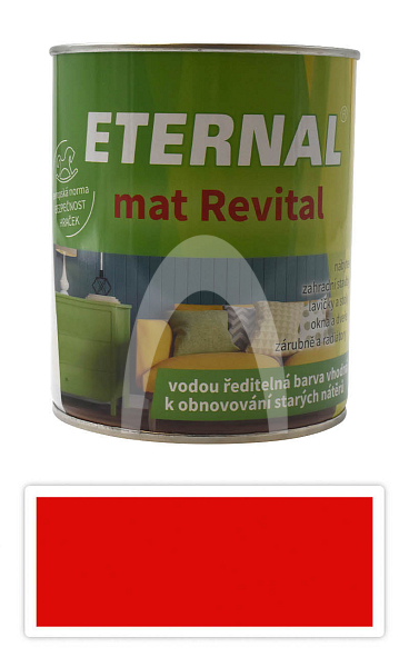 ETERNAL mat Revital - univerzální vodou ředitelná akrylátová barva 0.7 l Červená RAL 3020